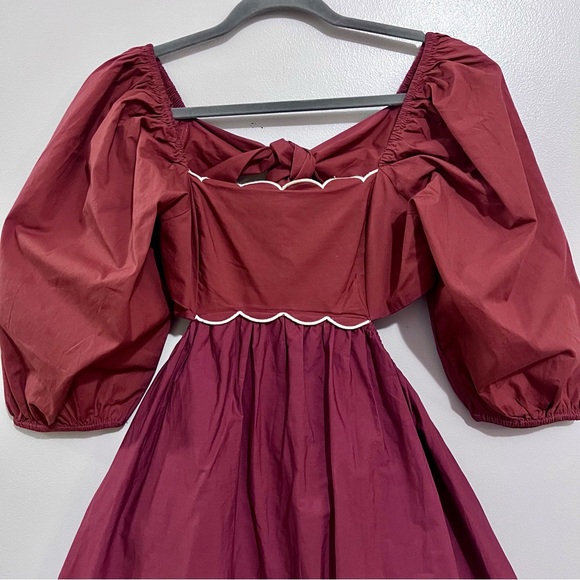 NWT Anthropologie Forever That Girl Sandalwood Brown Scalloped Dress MSRP$160 - Picture 4 of 16